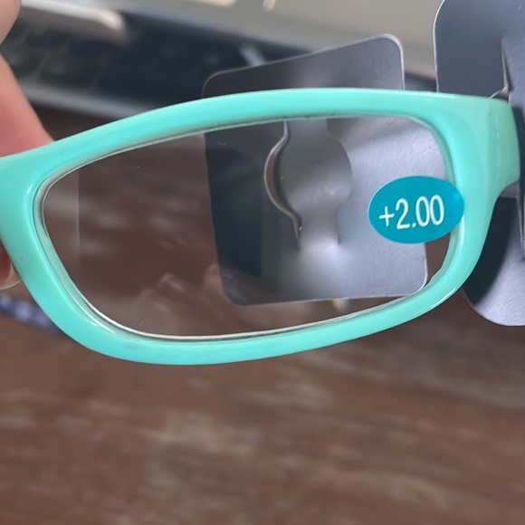 Fashion +2.00 purple & pink print & blue green w/navy blue flower print readers - Picture 12 of 16